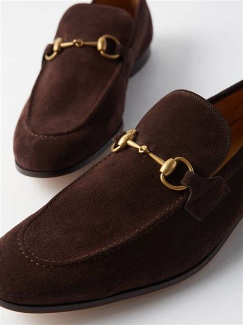 buy brown mens gucci loafers|Men's Gucci Jordaan loafer in dark brown suede .